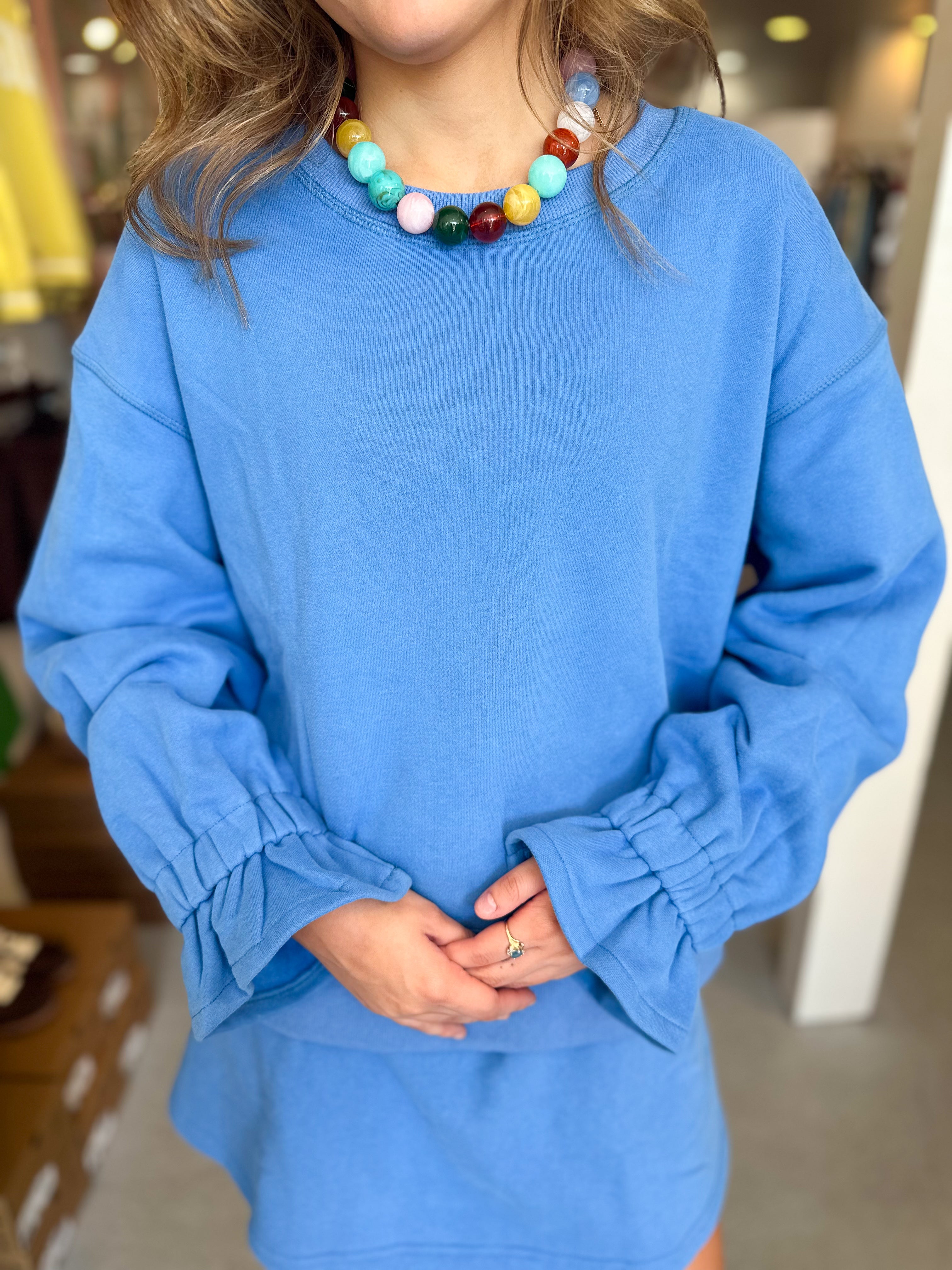 Ruffle Cuff Sweatshirt