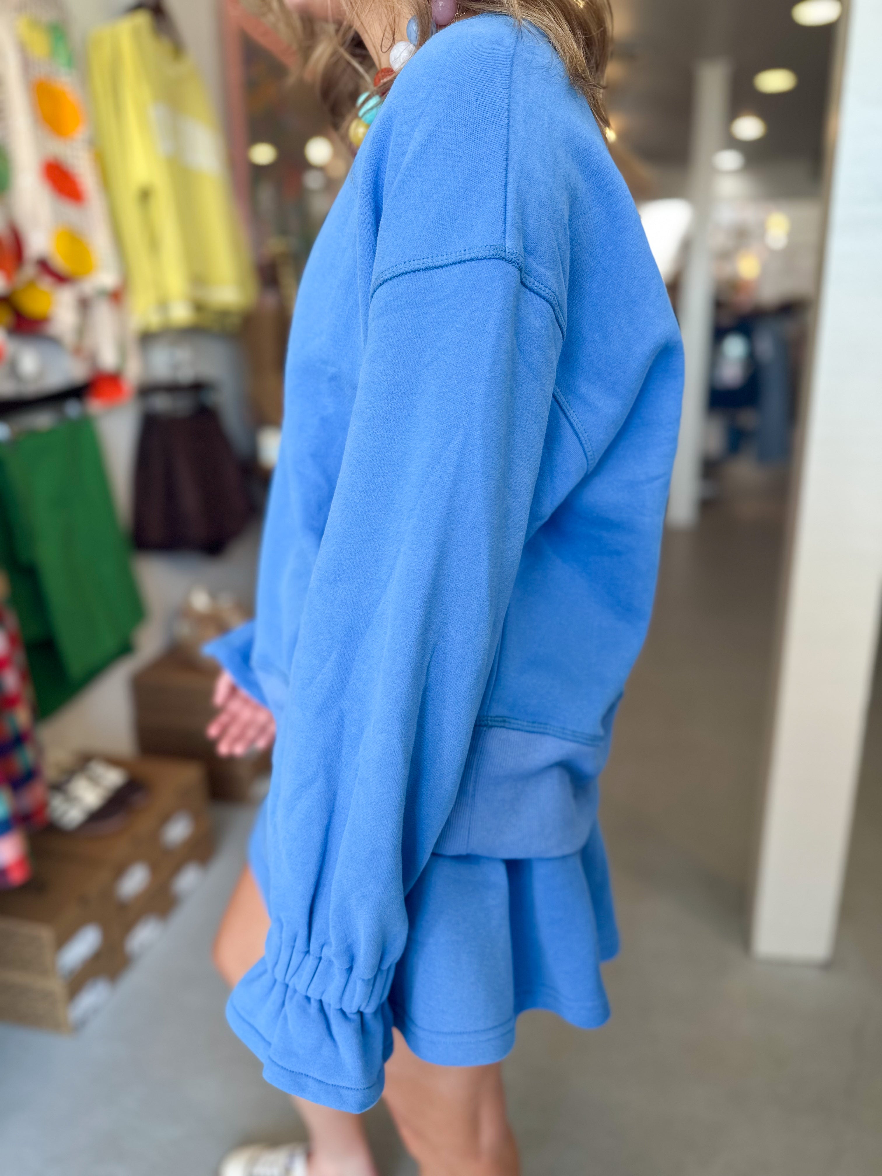 Ruffle Cuff Sweatshirt