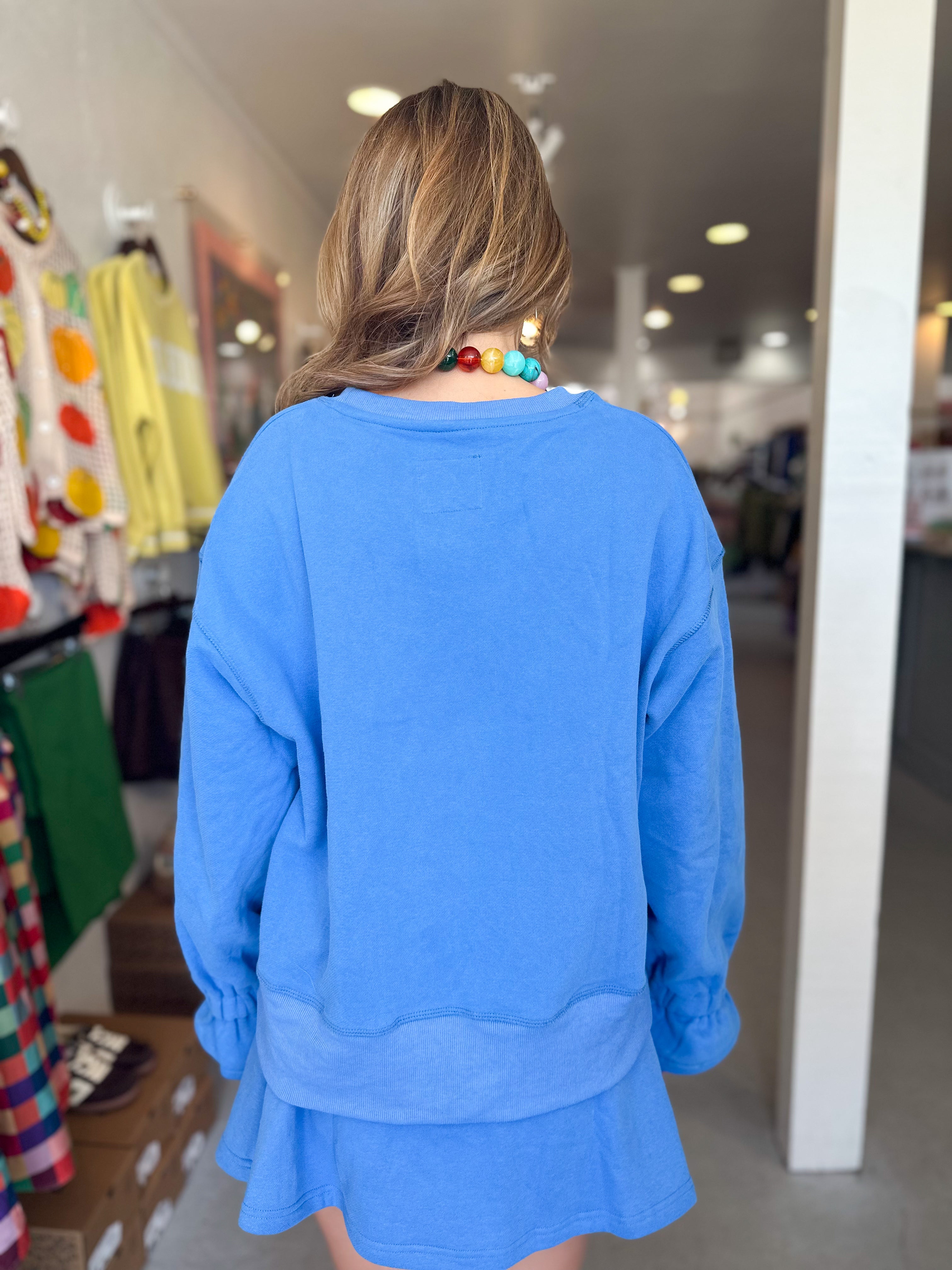 Ruffle Cuff Sweatshirt