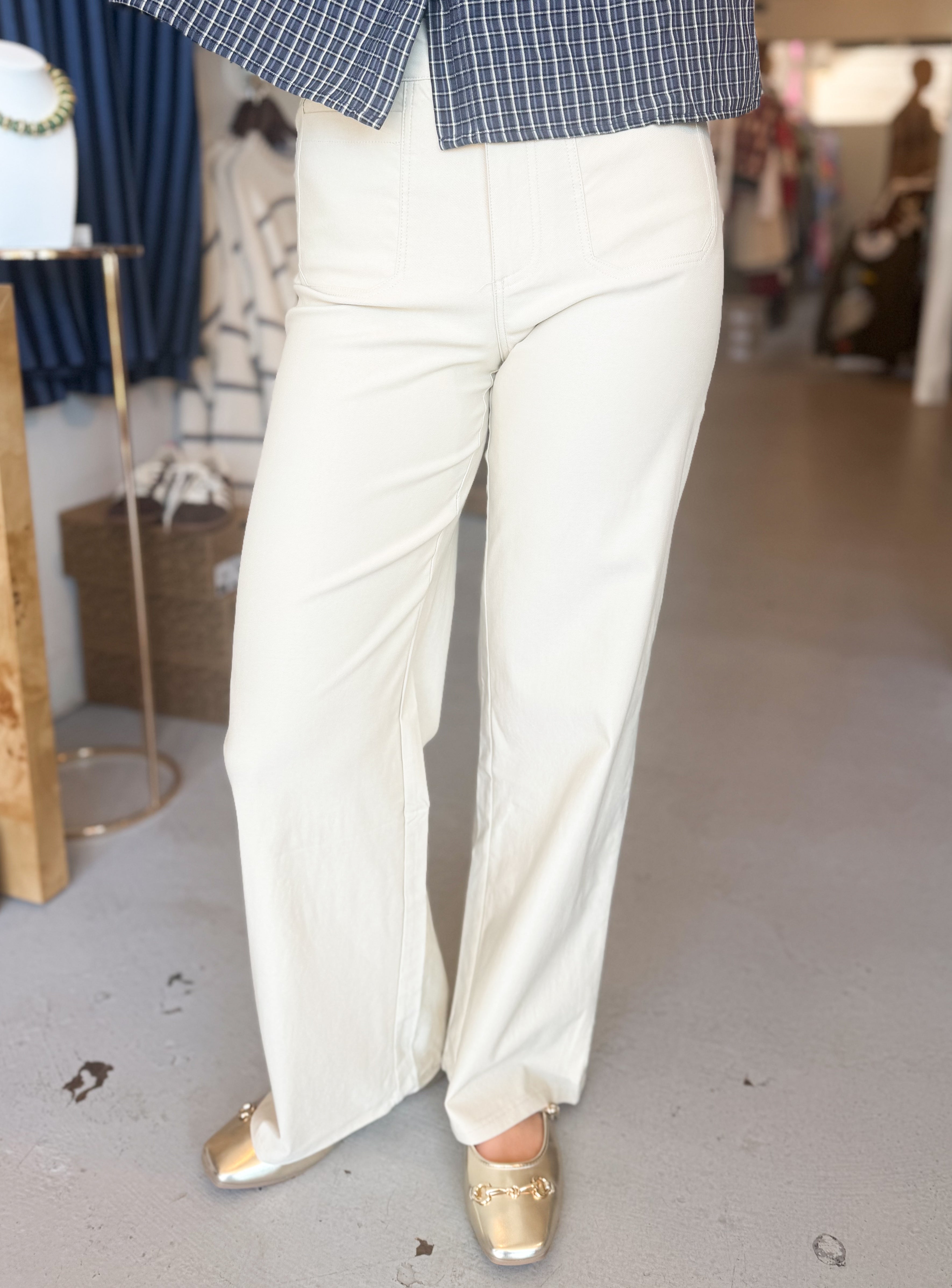 High-Rise Boot Cut Pants