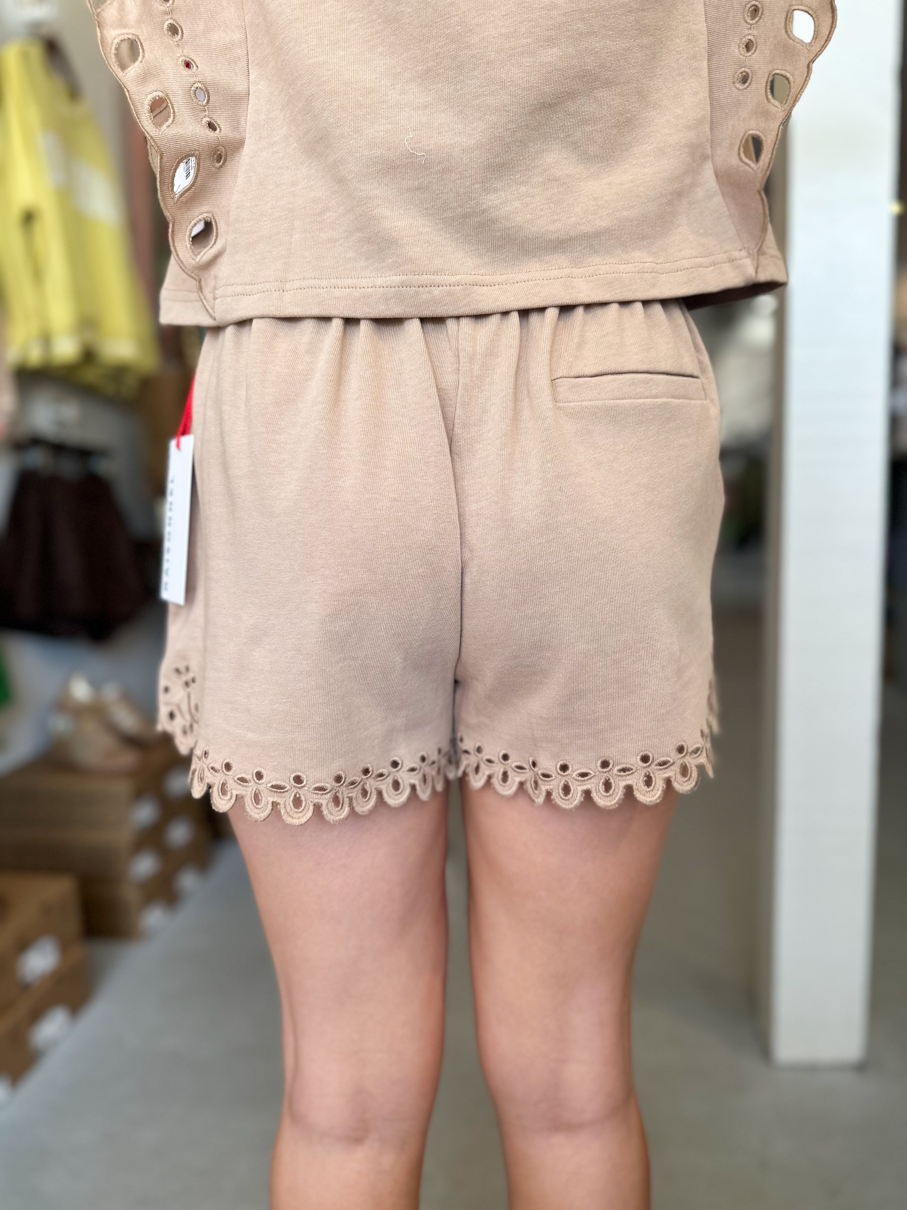French Terry Scallop Shorts