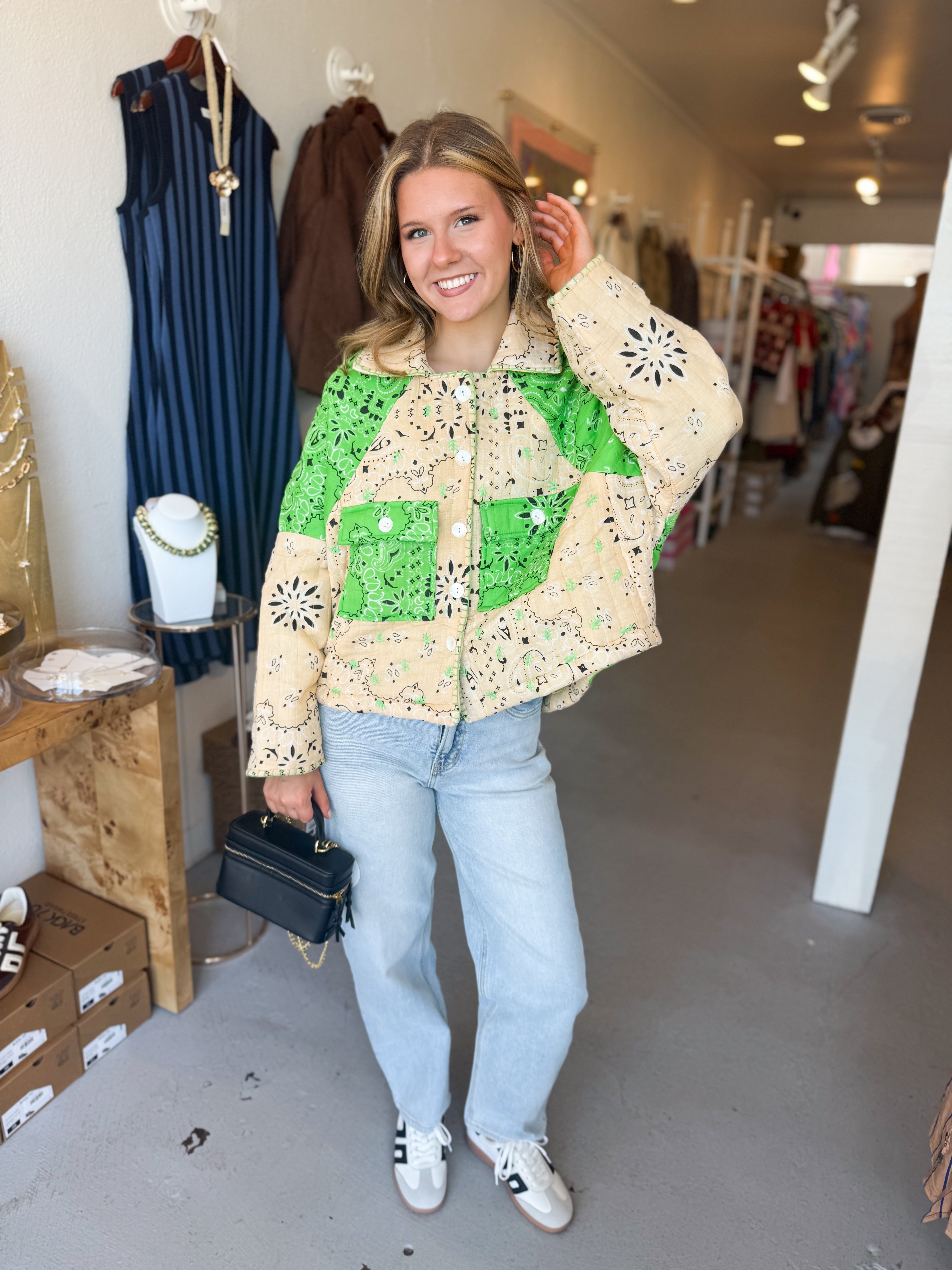 Color Block Quilted Jacket