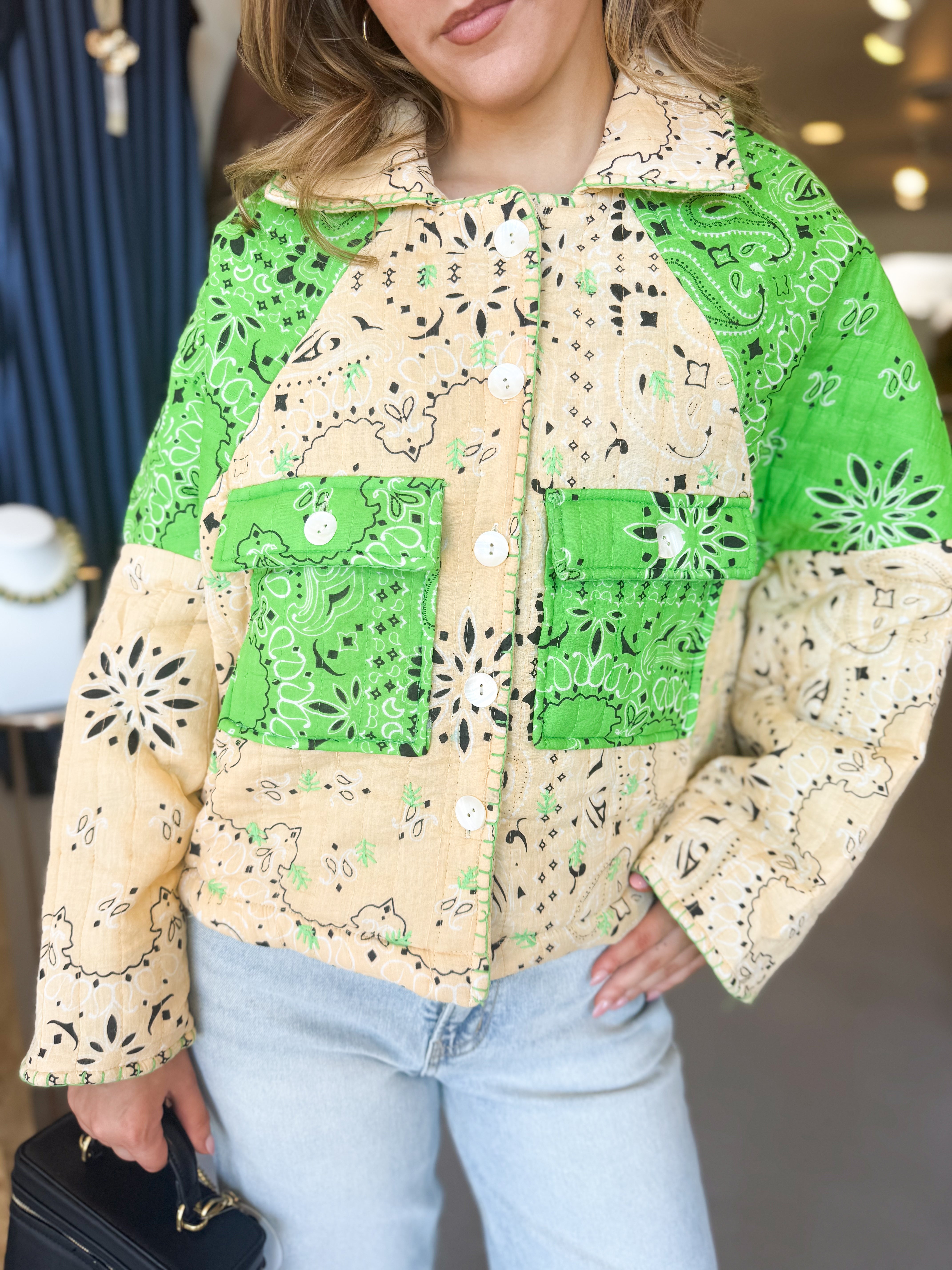 Color Block Quilted Jacket
