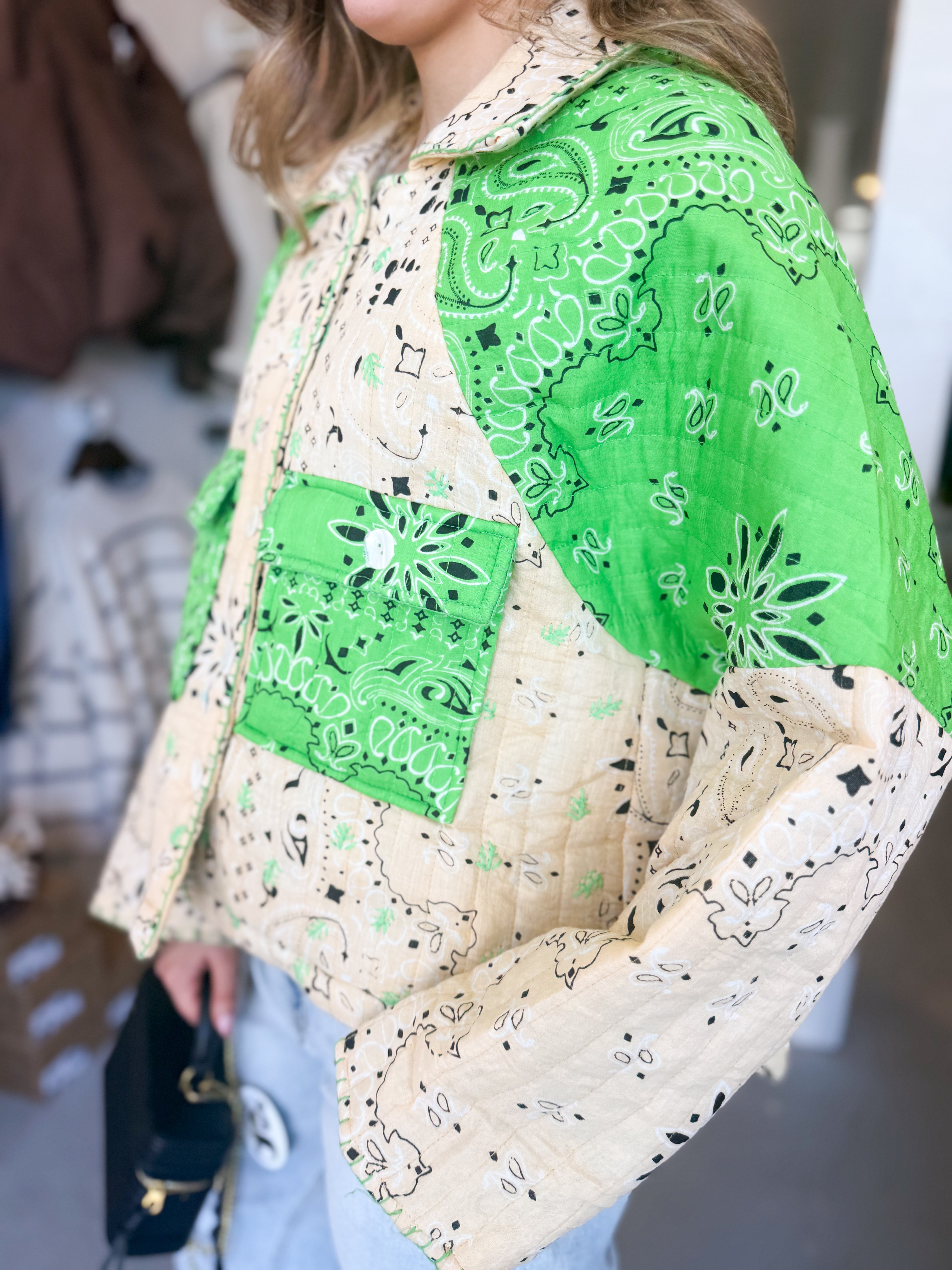 Color Block Quilted Jacket