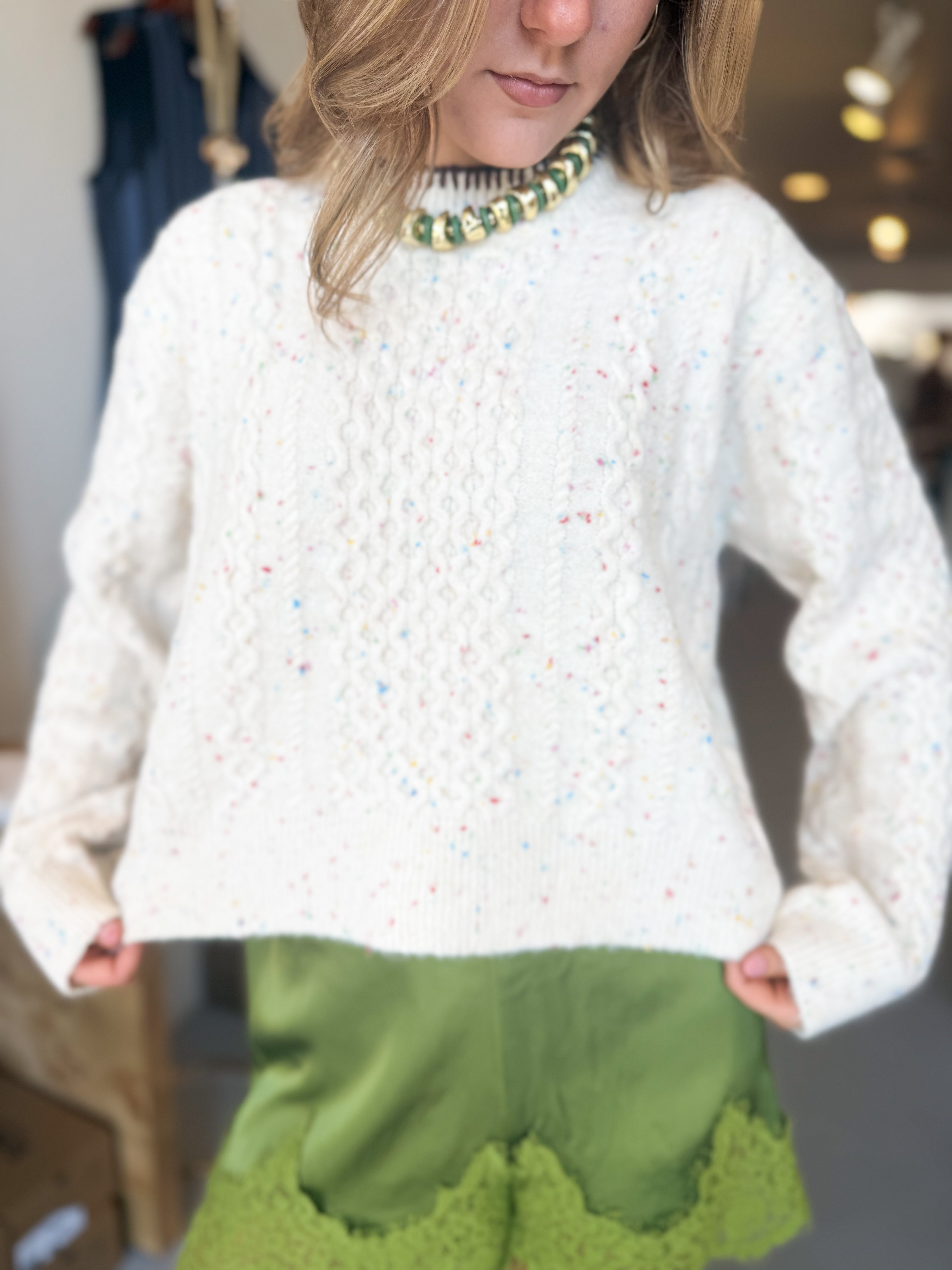 Speckled Knit Sweater