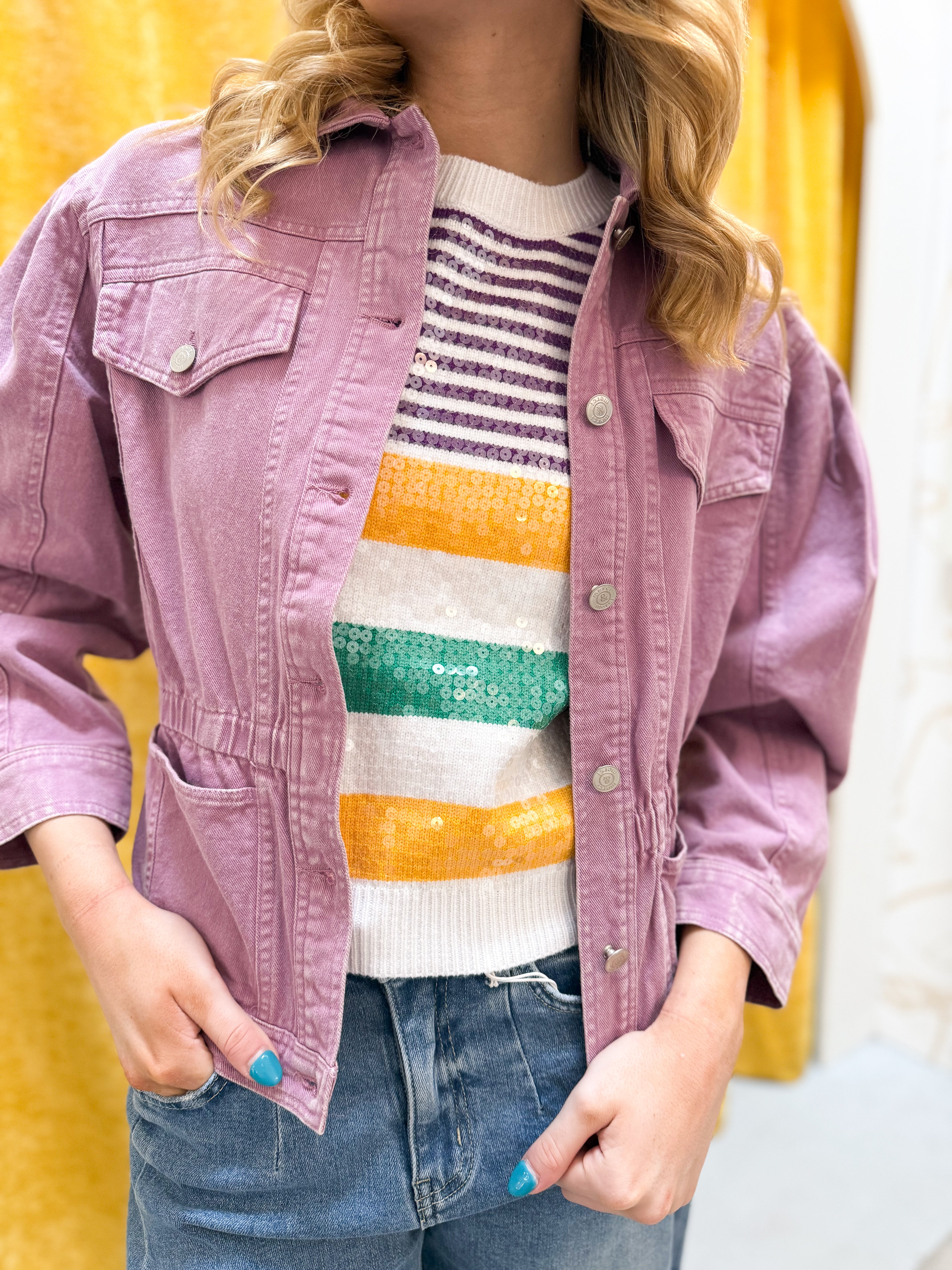 Lavender Denim Jacket