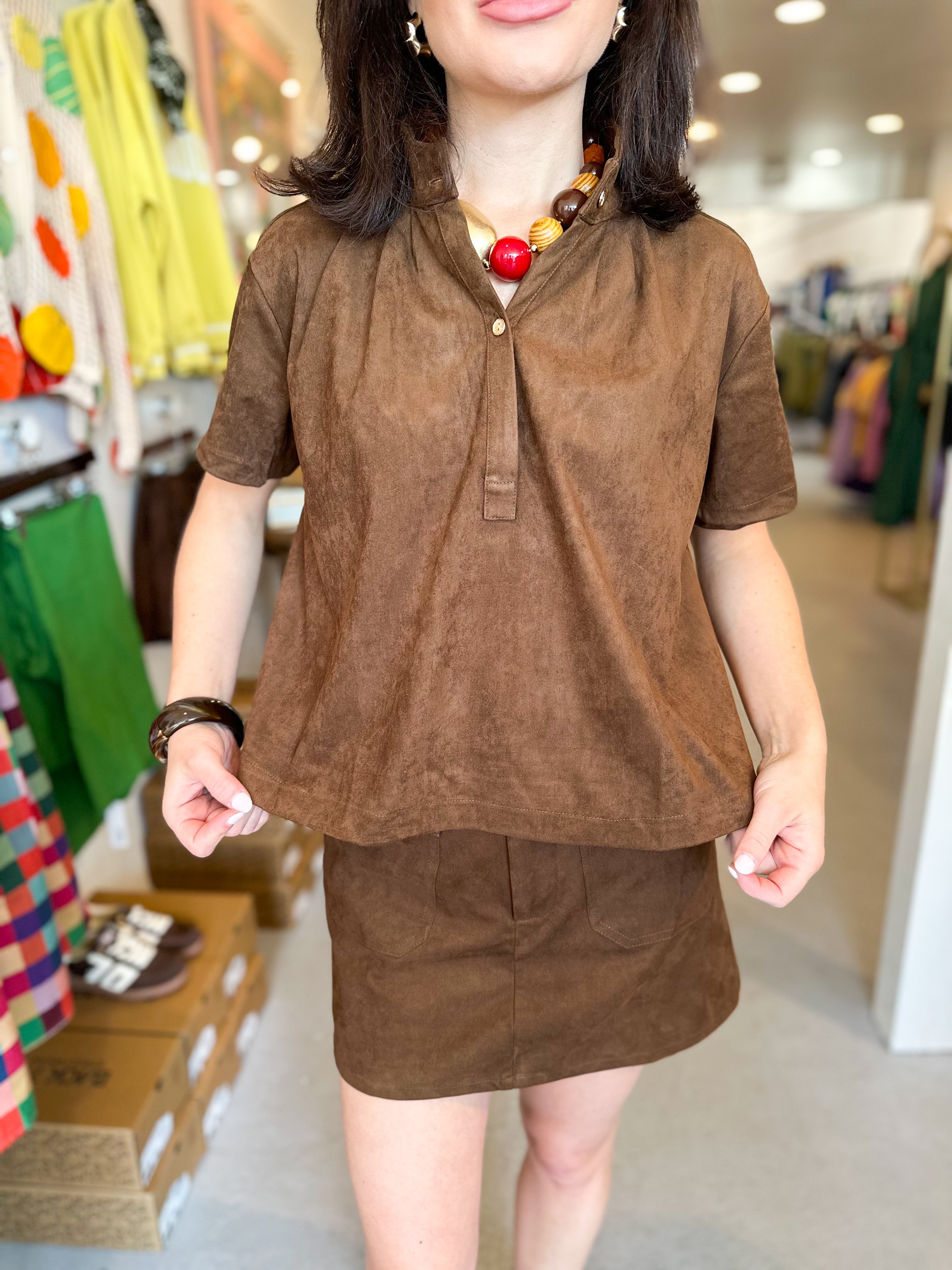 Stand Collar Short Sleeve Shirt