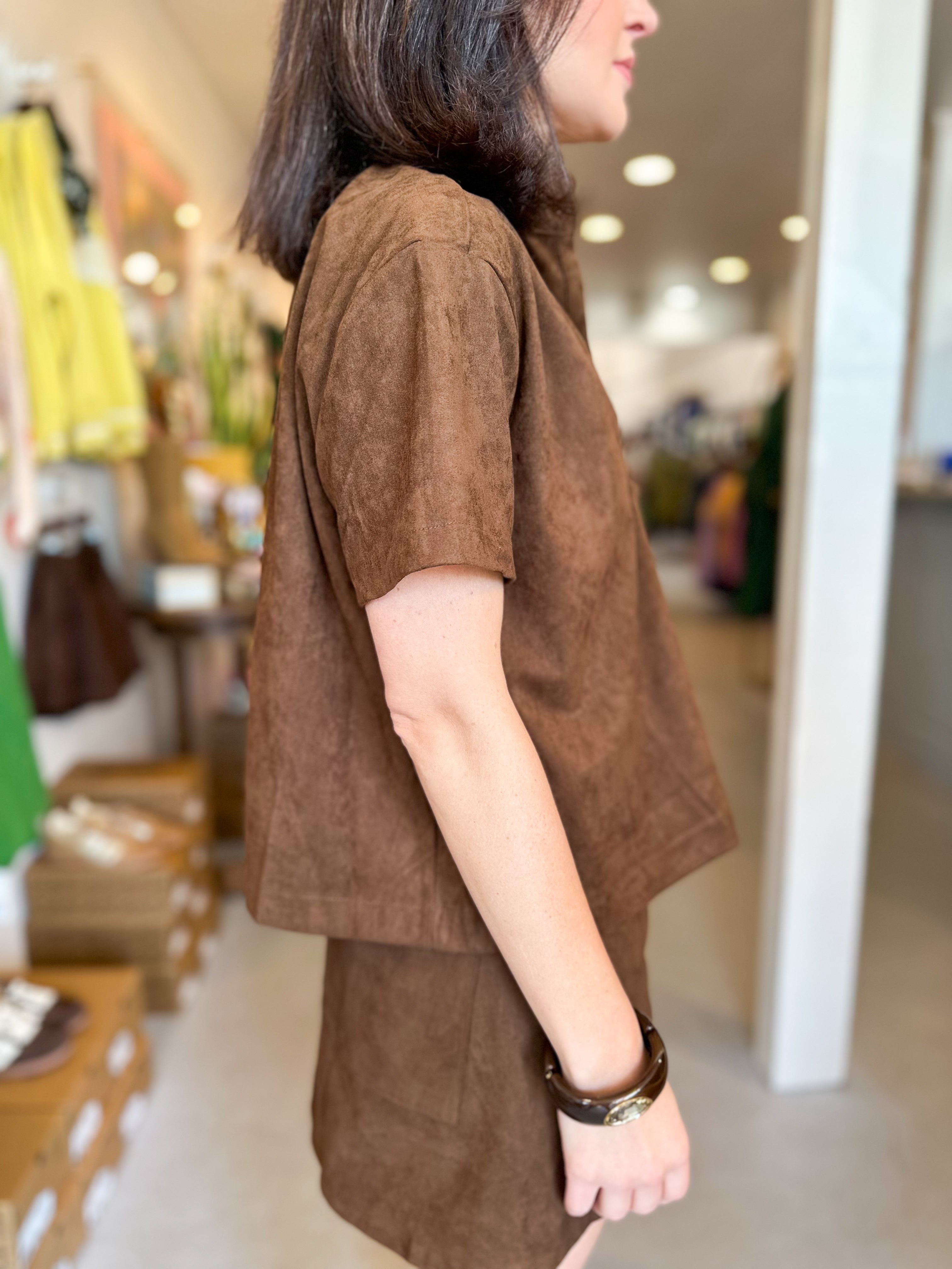 Stand Collar Short Sleeve Shirt