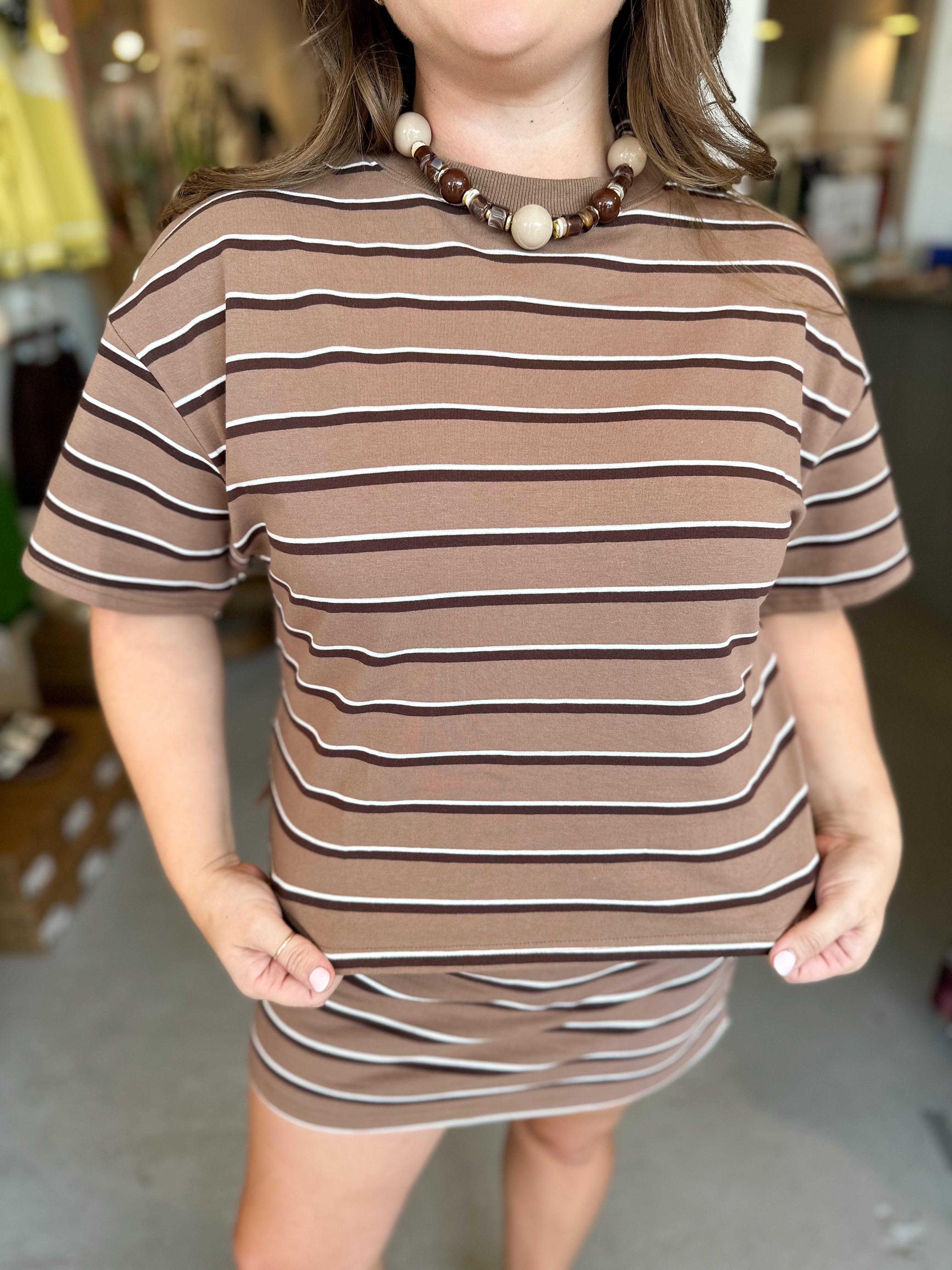 Striped Boxy Lounge Top