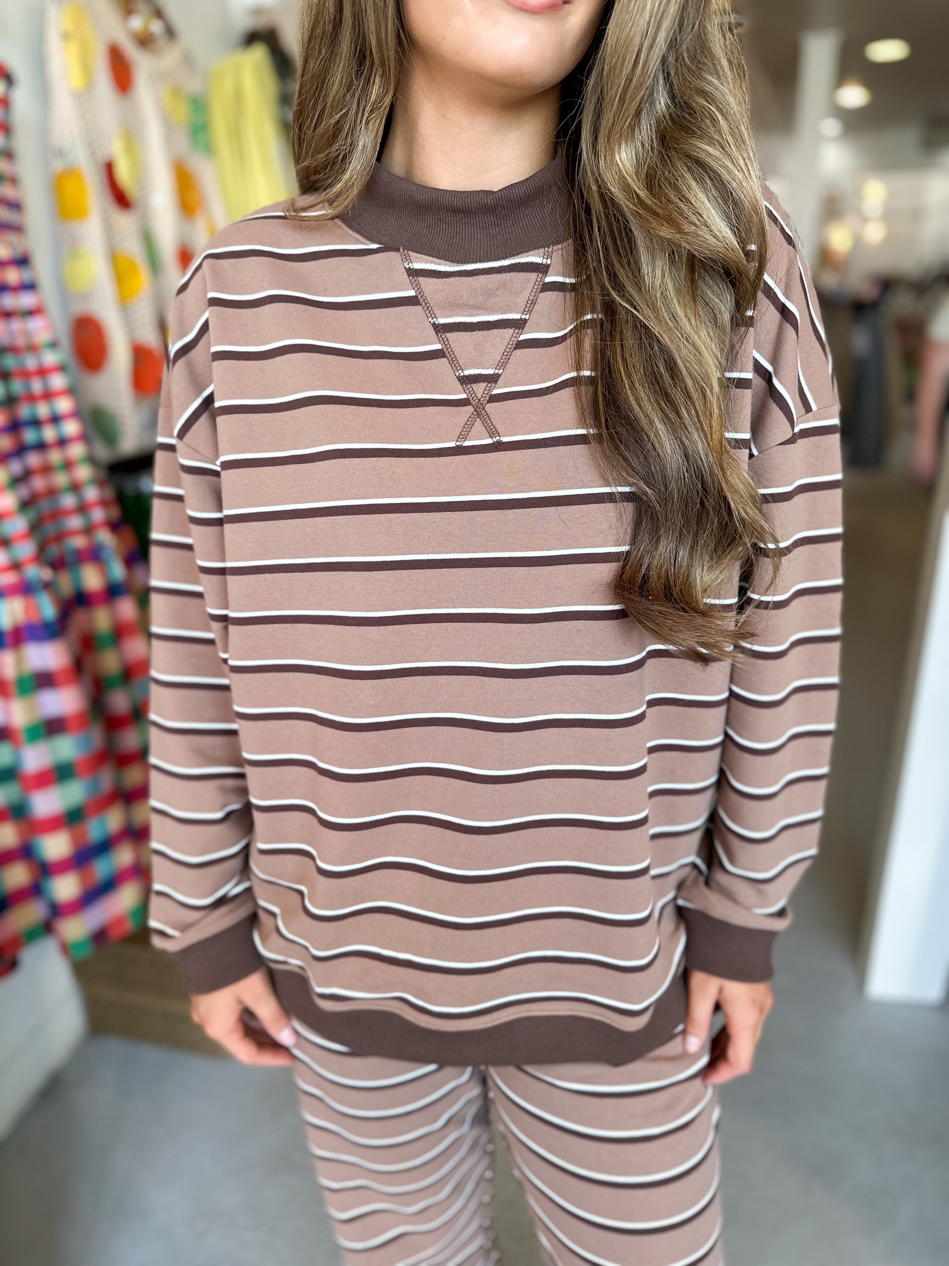 Mock Neck Lounge Sweatshirt