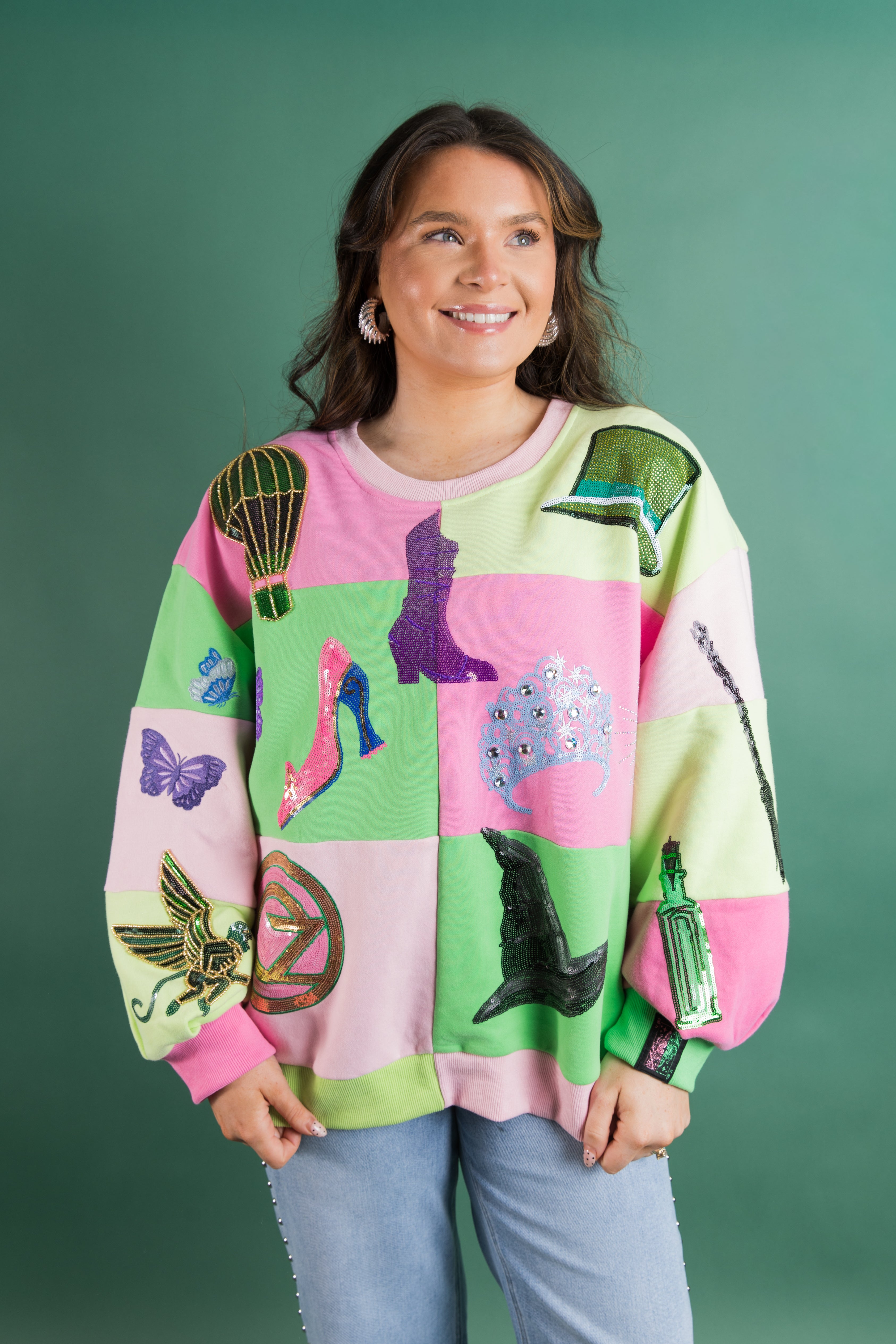 Queen of Sparkles Checkered Wicked Icon Sweatshirt