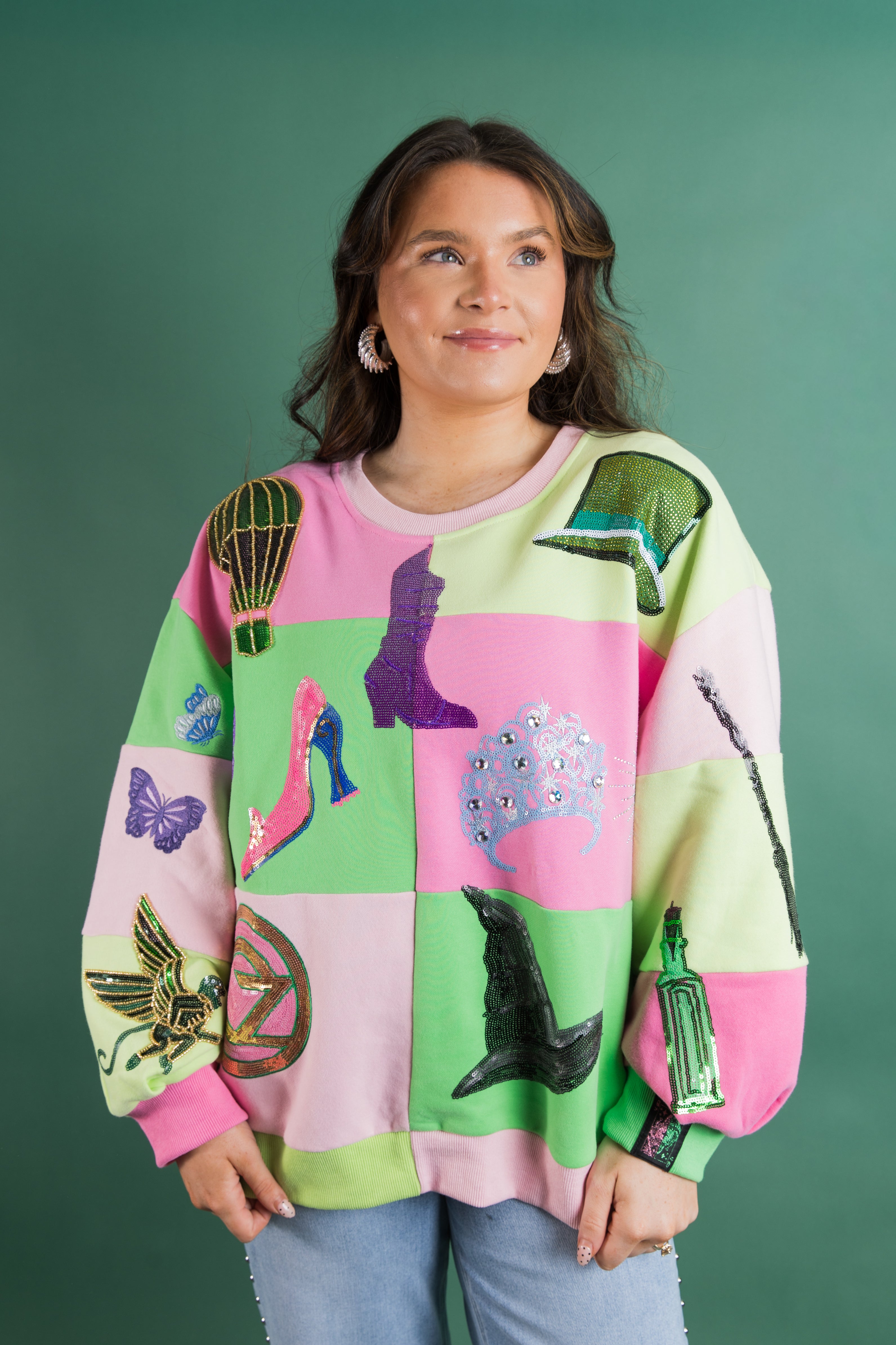 Queen of Sparkles Checkered Wicked Icon Sweatshirt