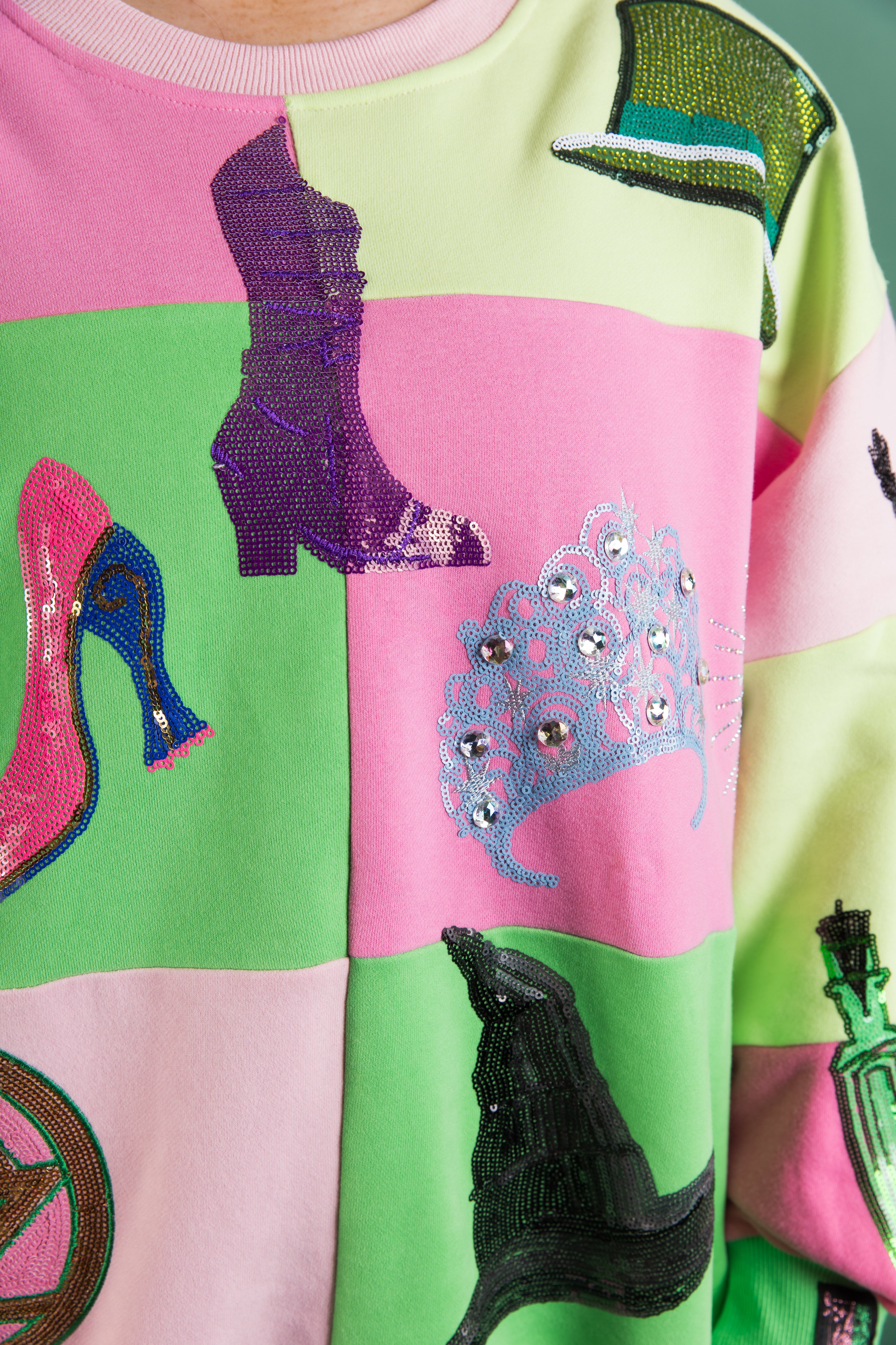 Queen of Sparkles Checkered Wicked Icon Sweatshirt