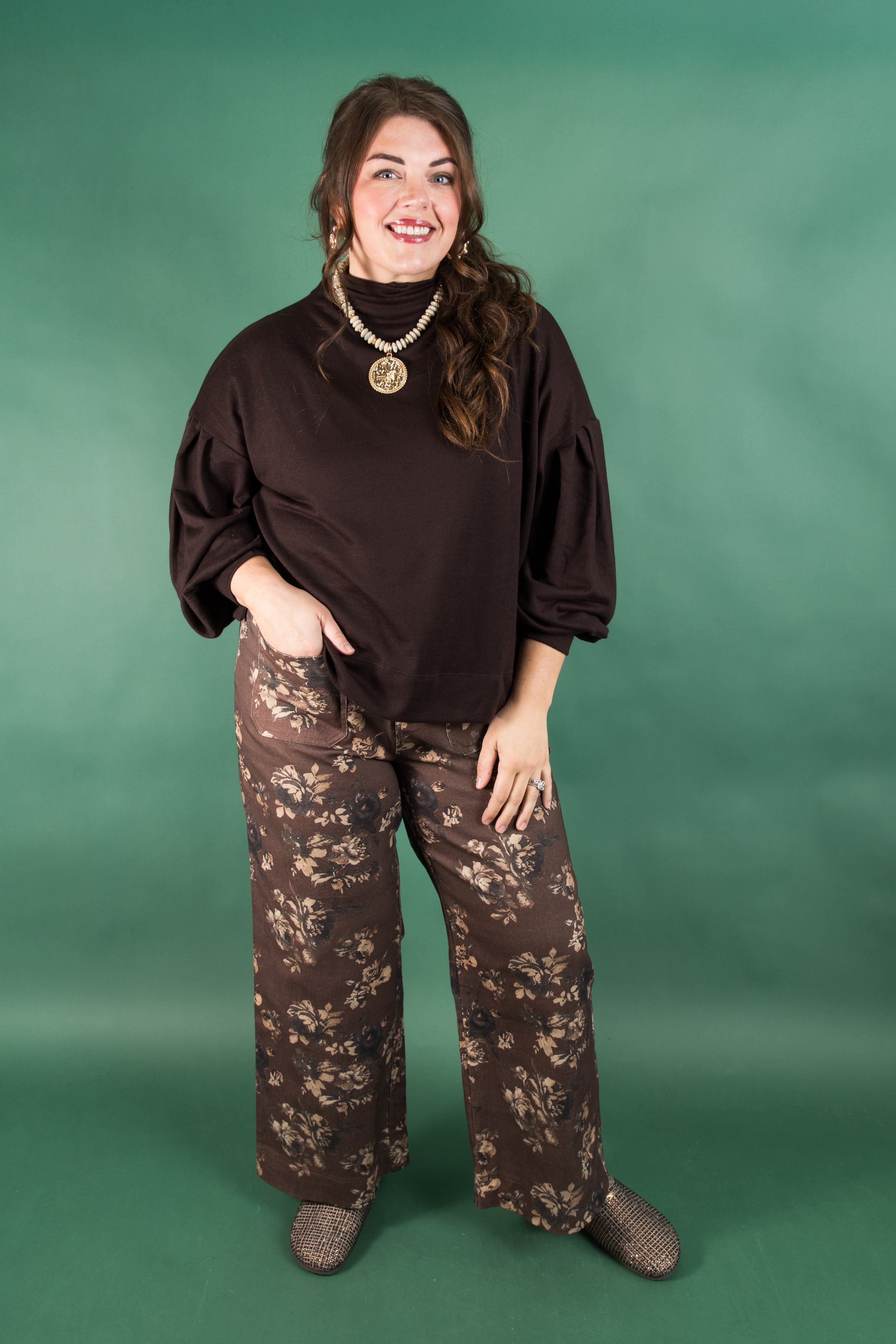 Plus Size Rustic Bloom Trousers